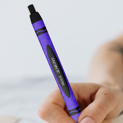 Purple Crayon Teacher Black Ink Pen