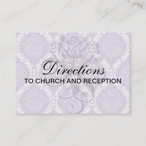 purple cream damask pattern business card
