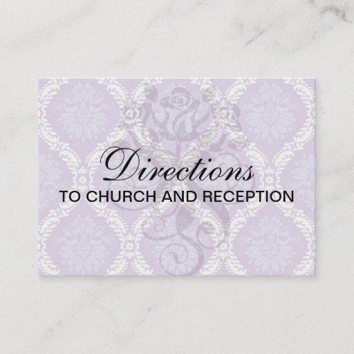 Customizable purple cream damask pattern business card