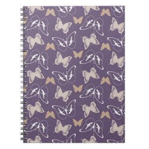 Purple Cream Flight of Butterflies Notebook