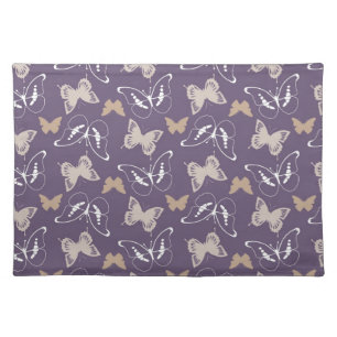Purple Cream Flight of Butterflies Placemat