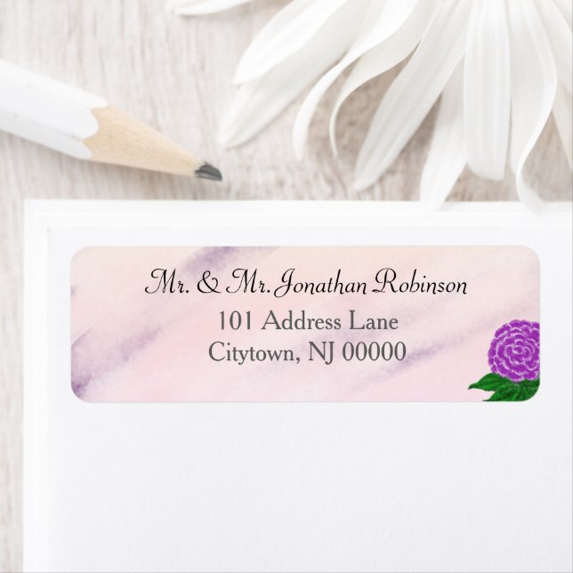 Purple Cream Floral Watercolor Label (Insitu)