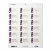 Purple, Cream, Pink Damask Address Label (Full Sheet)