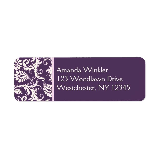 Purple, Cream, Pink Return Address Label (Front)