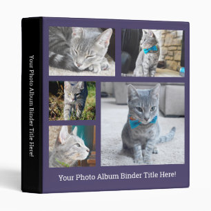 Purple Create Your Own Collage Personalized Photo 3 Ring Binder