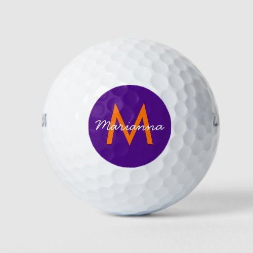 Purple Create Your Own Customized Monogram Golf Balls