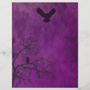 Purple Creepy Wood Halloween Scrapbook Paper