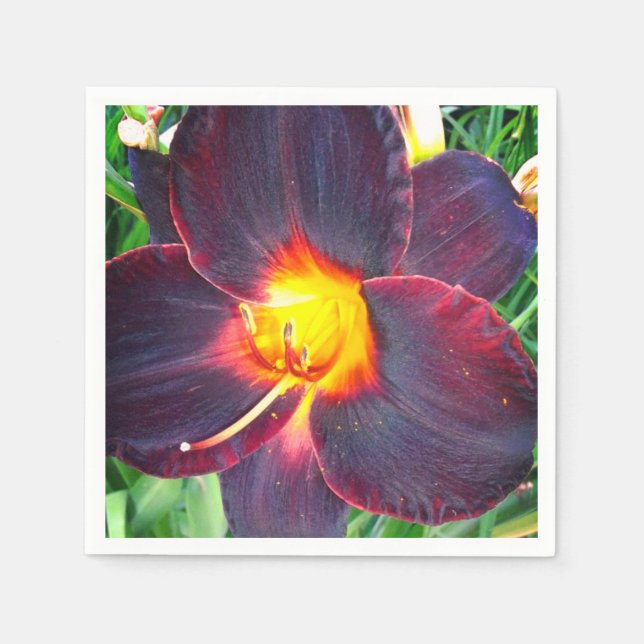 Purple Crimson Lily Napkins (Front)