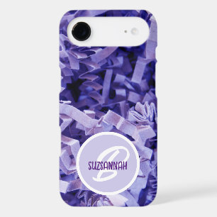 Purple Crinkled Shredded Paper Monogram iPhone 17 Air Case