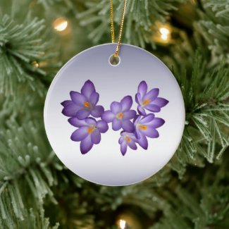 Purple Crocus Ceramic Ornament