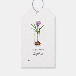 Purple Crocus Flower Gift tags