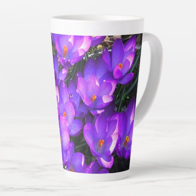 Purple Crocus Flower Latte Mug