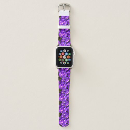 Purple Crocus Flower Pattern Apple Watch Band