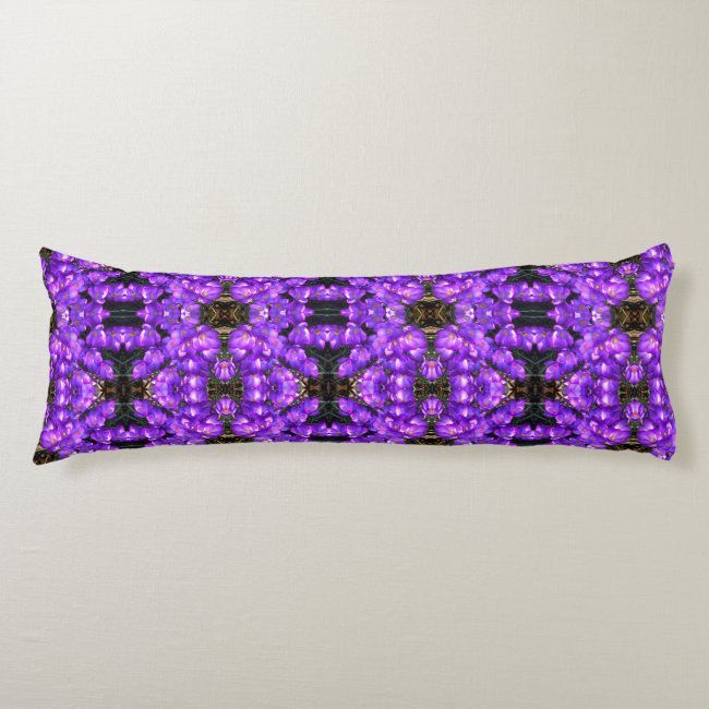 Purple Crocus Flower Pattern Body Pillow