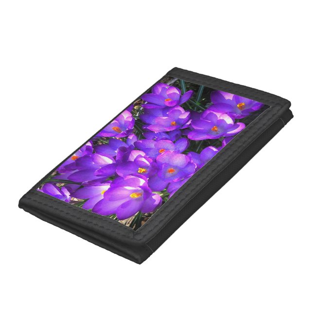 Purple Crocus Flower Pattern Wallet