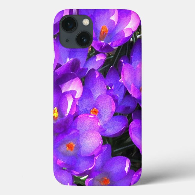 Purple Crocus Flowers iPhone 13 Case