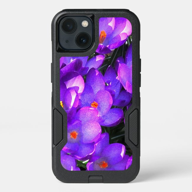 Purple Crocus Flowers OtterBox iPhone 13 Case