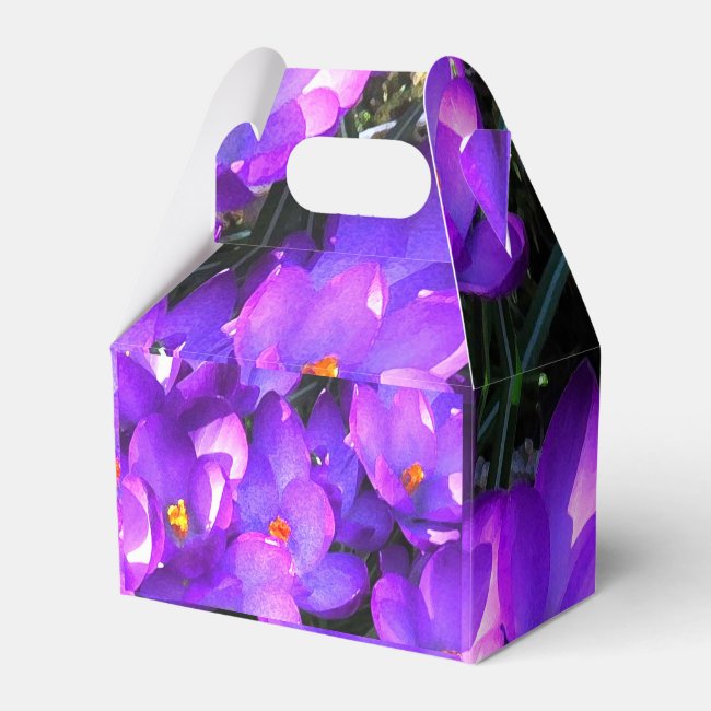 Purple Crocus Flowers Pattern Favor Box