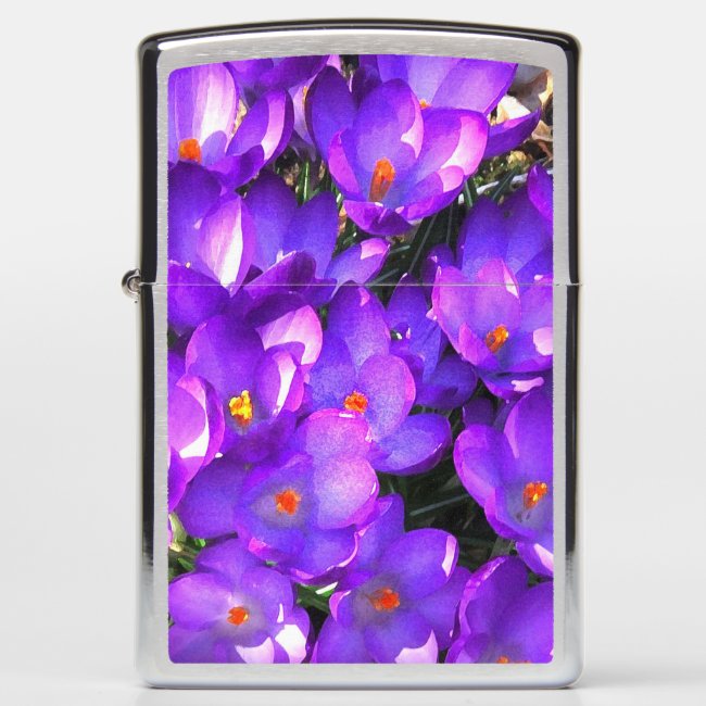 Purple Crocus Flowers Pattern Lighter