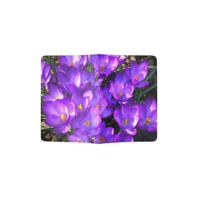 Purple Crocus Flowers Pattern Passport Holder