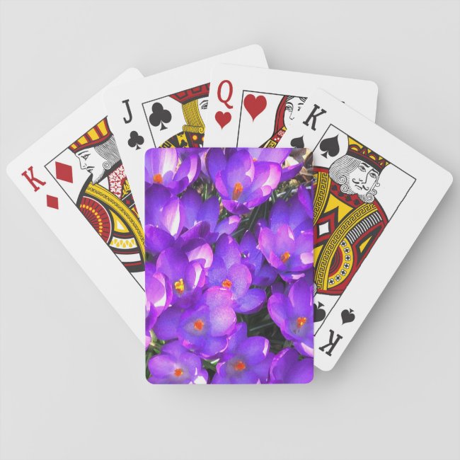 Purple Crocus Flowers Playing Cards