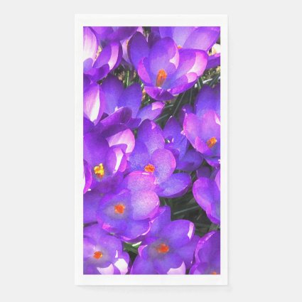Purple Crocus Flowers Set of Paper Guest Towels