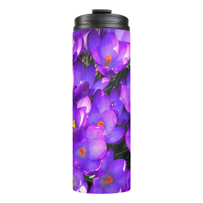 Purple Crocus Flowers Thermal Tumbler