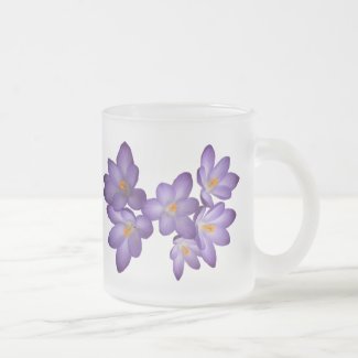 Purple Crocus Frosted Glass Coffee Mug
