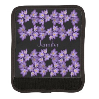 Purple Crocus Garden Flowers Luggage Handle Wrap