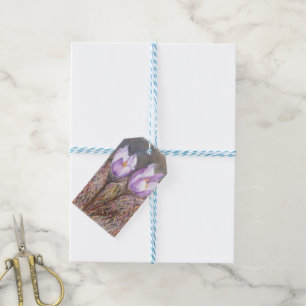 PURPLE CROCUS GIVING LOVE AT EASTER GIFT TAGS
