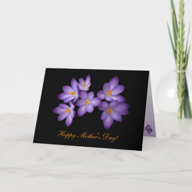 Purple Crocus Mothers Day Card (Front)