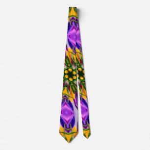Purple Crocus Pattern Neck Tie