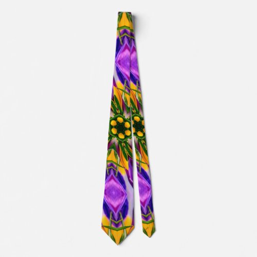 Purple Crocus Pattern Neck Tie