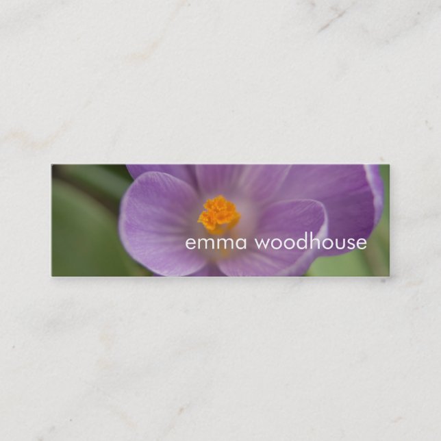 Purple Crocus PICT5930 Mini Business Card (Front)