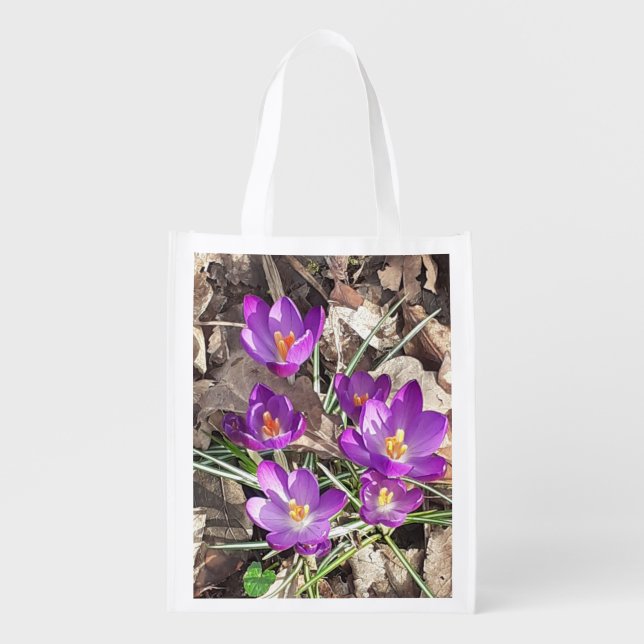 Purple Crocus Reusable Bag (Front)