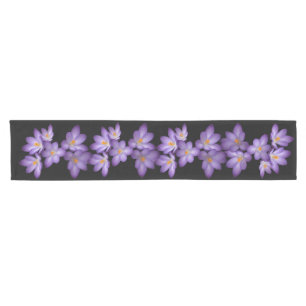 Purple Crocus Short Table Runner