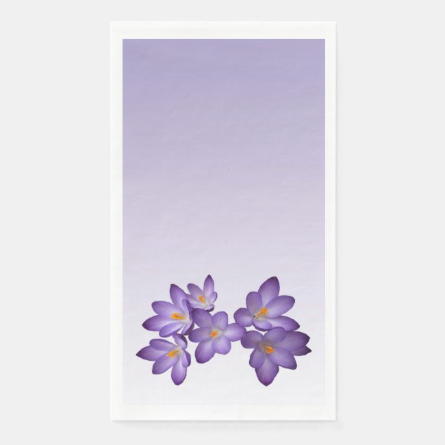 Purple Crocus Spring Floral Paper Guest Towels