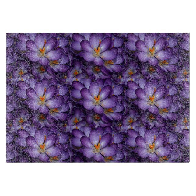 Purple Crocuses Cutting Board (Front)