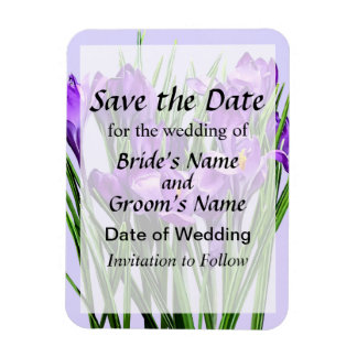 Purple Crocuses Save the Date Magnet