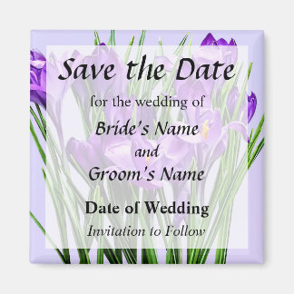 Purple Crocuses Save the Date Magnet