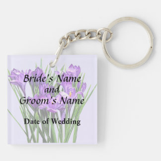 Purple Crocuses Wedding Products Keychain