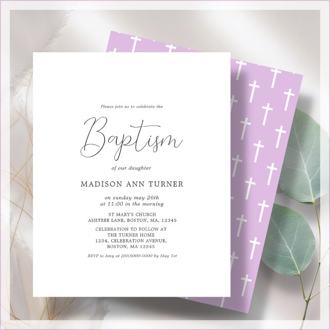 Purple Cross | Baptism Budget Invitation (Creator Uploaded)