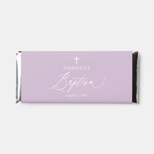 Purple Cross Girl Baptism Hershey Chocolate Bar (Front)