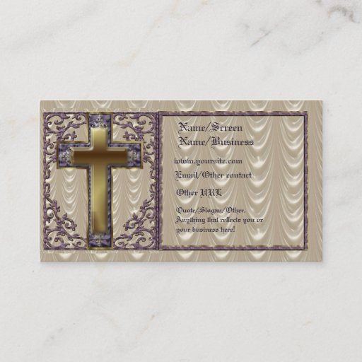 Customizable Purple Cross Introduction Card Business Card Templates