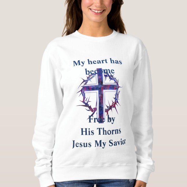 Purple Cross Jesus  Women's Sweatshirt (Front)