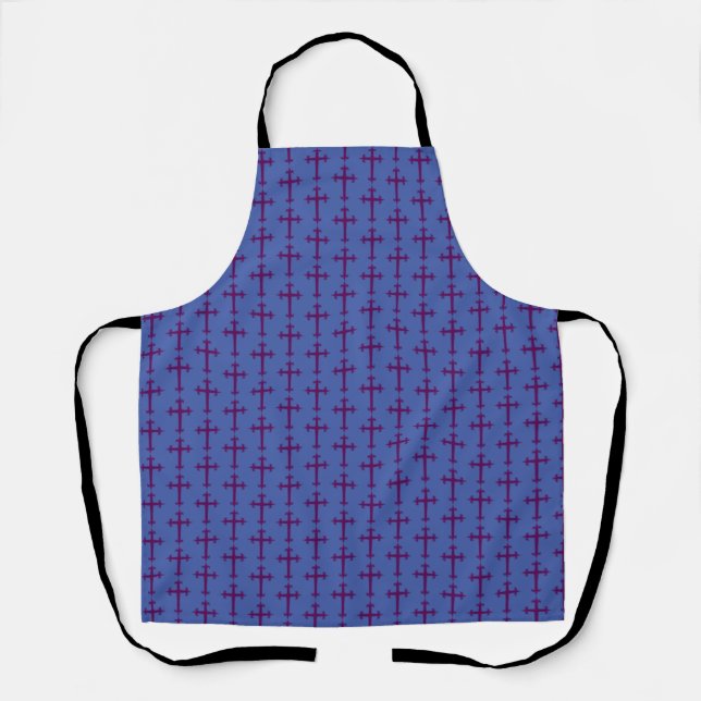 Purple Cross Lenten and Advent Devotional Art Apron (Front)