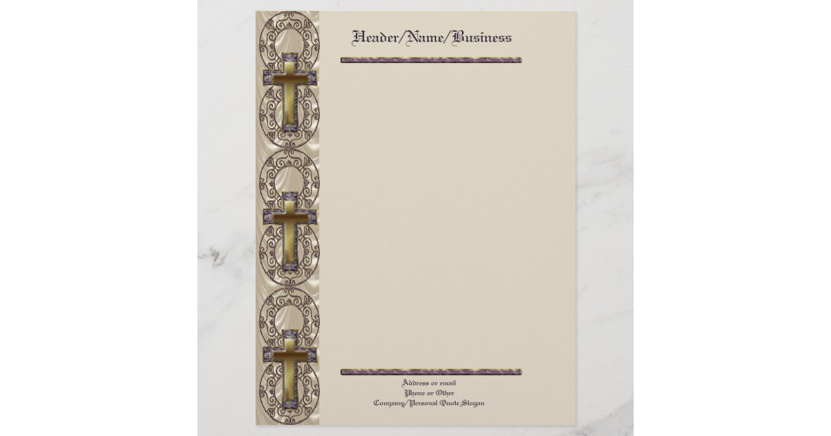 Purple Cross Letterhead | Zazzle