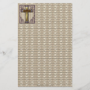 Purple Cross Lined Stationary Stationery