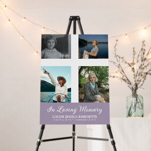 Purple Cross Photo Collage In Loving Memory Photo Foam Board