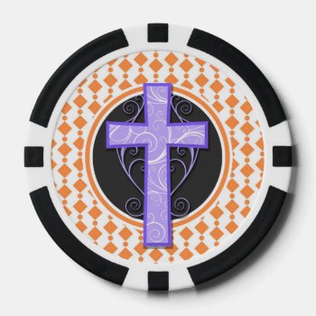 Purple Cross.png Poker Chips by doozydoodles at Zazzle